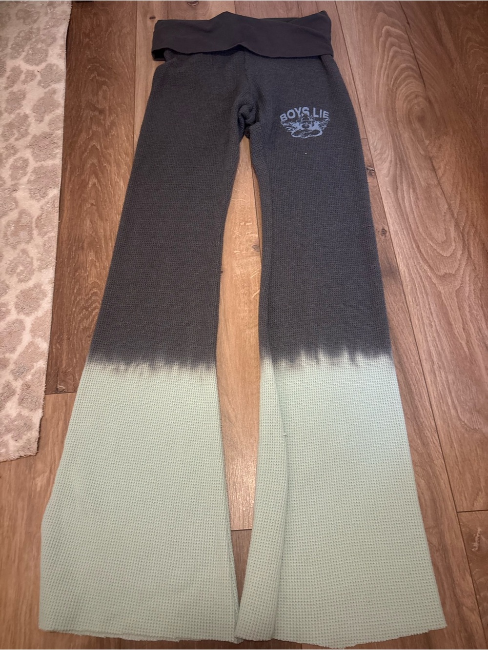 Boys Lie Black and Mint Ombre Flared Joggers